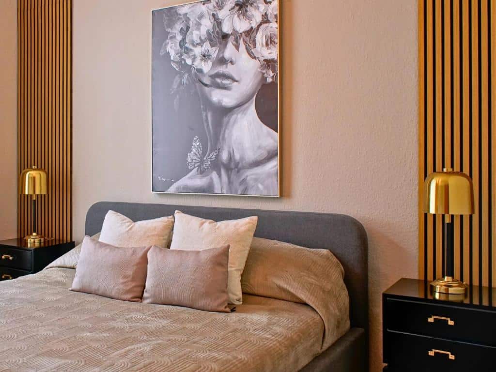 Bett in der Ferienwohnung Sweethome Lutherstadt Wittenberg