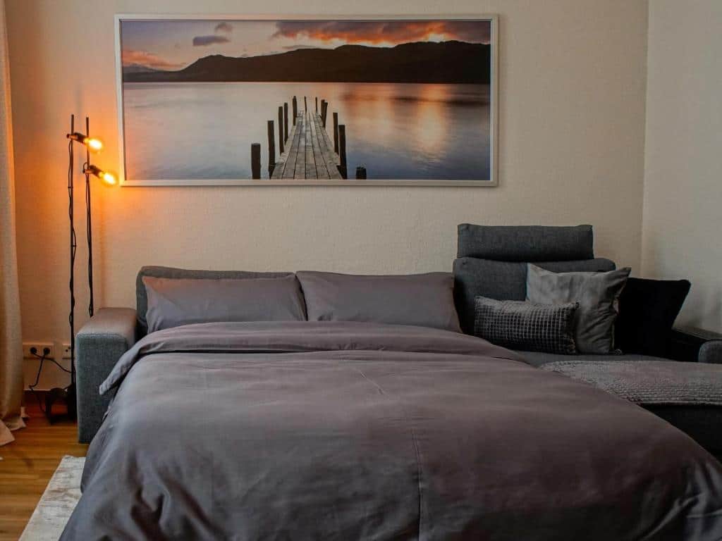 Große Ausziehcouch in der Ferienwohnung Sweethome Lutherstadt Wittenberg